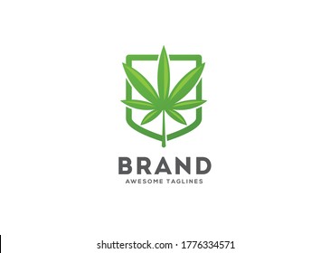 Escudo con hojas de cannabis o marihuana