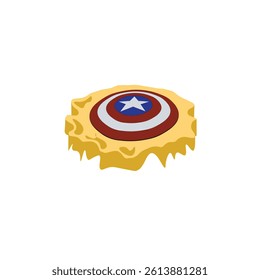 shield captain at the sand abstract art