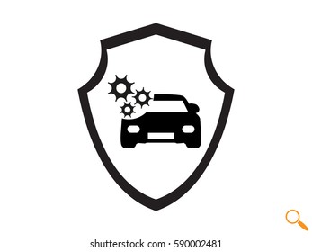shield, car, icon, vector illustration eps10