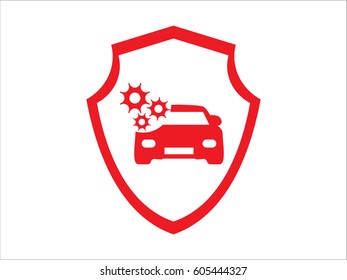 shield, car, icon, vector illustration eps10