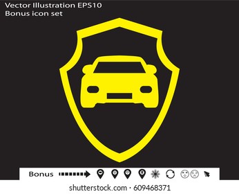shield, car, icon, vector illustration eps10