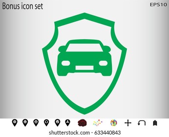 shield, car, icon, vector illustration eps10