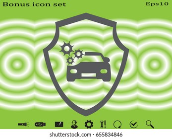 shield, car, icon, vector illustration eps10