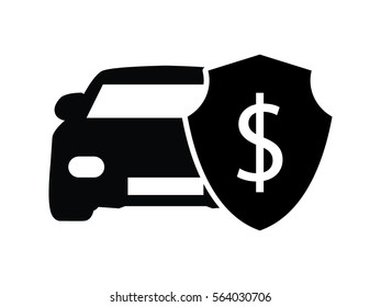 shield, car, insurance, icon, vector illustration eps10