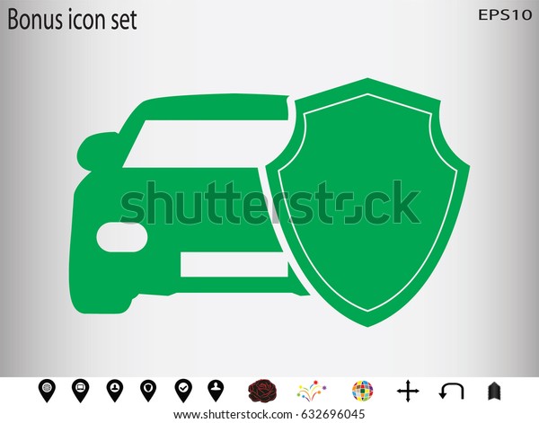 shield,\
car, insurance, icon, vector illustration\
eps10