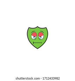 shield cartoon characters design with expression. you can use for stickers, pins, mascot or patches