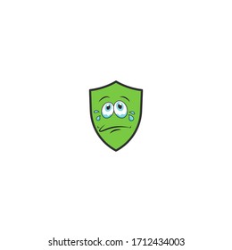 shield cartoon characters design with expression. you can use for stickers, pins, mascot or patches