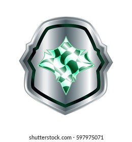 Shield Cartoon Medieval Weapon Isolated on White Background Element. Vector Illustration Icon Can be used for RPG, Web, Mobile App, Infographics. Game asset.