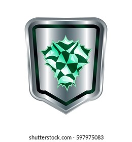 Shield Cartoon Medieval Weapon Isolated on White Background Element. Vector Illustration Icon Can be used for RPG, Web, Mobile App, Infographics. Game asset.