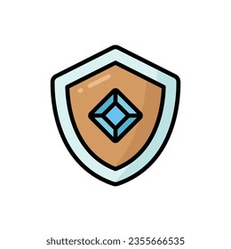 Ilustración del icono del vector de dibujos blindados. Un Vector Premium Aislado Con Concepto De Icono De Arma. Estilo de dibujo plano