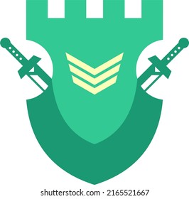 Shield Castle guardian with two sword