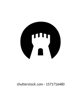 shield castle icon logo vector