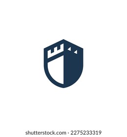 Shield Castle Logo Design Vector illustration template