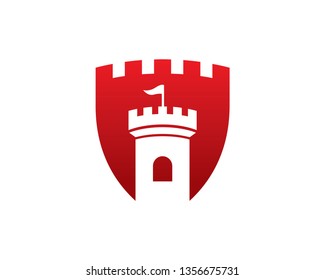 Shield Castle or Palace Logo Template, Icon, Symbol - Vector