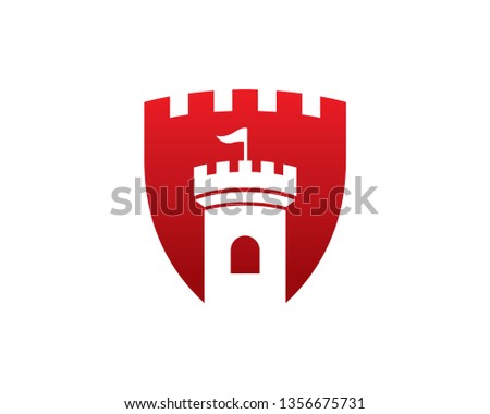 Shield Castle or Palace Logo Template, Icon, Symbol - Vector
