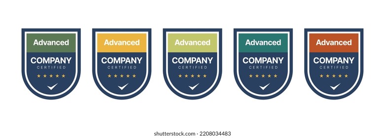 Shield Certified Logo Badge Design. Certification for professional advanced template.