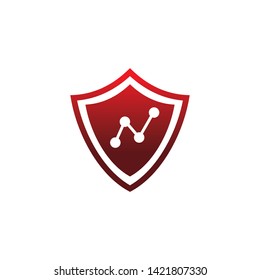 shield chart line logo design