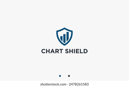 shield with chart logo design vector silhouette illustration
