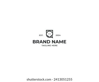 Shield Chat Logo Concept icon sign symbol Design Element. Vector illustration template