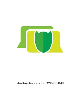 Shield Chat Logo Icon Design