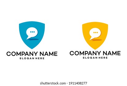 Shield Chat Logo Template Design Element