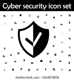 Shield check icon. Cyber security icons universal set for web and mobile