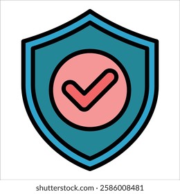 Shield Check Icon Element For Design