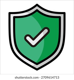 Shield Check Icon Element For Design