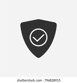Shield check icon illustration isolated vector sign symbol