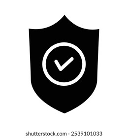 Contorno del Vector del conjunto de signos del logotipo del cheque del escudo