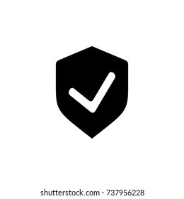 Shield check icon on white background