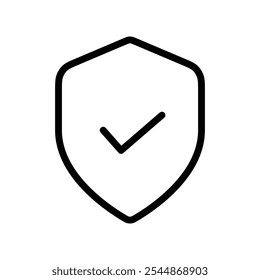 Shield check icon Outline vector for web ui