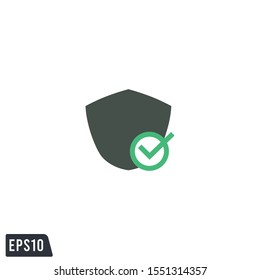shield and check icon protection confirm symbol logo template design element