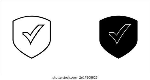 Shield with check icon set. mark symbol for download. Vector icon. EPS 10.
