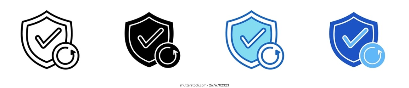 Blindagem Com Ícone De Verificação Definir Coleção De Vários Estilos