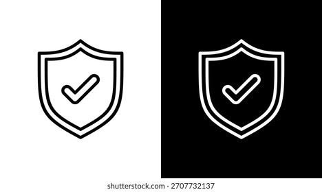 Shield Check Icon Set Multiple Style Collection