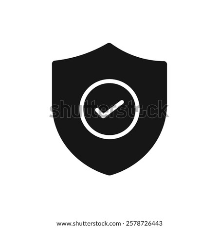 Shield check icon Thin line art collection