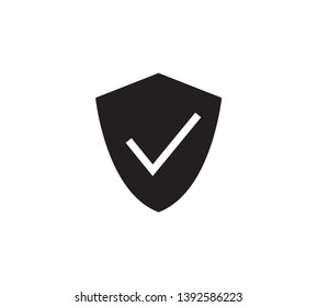 Shield and check icon vector logo template