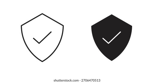 Schild-Check-Symbol für Websites und mobile minimalistische flache Design.