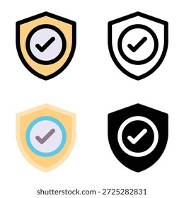 Shield Check Icons for E commerce Security and Trust Suitable For Mobile Apps, Web Apps And Print Media. Multiple Style Icons, 