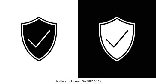 Schildprüfungssymbole. Glyphe, Vektorsymbol. Vektorgrafik eps 10