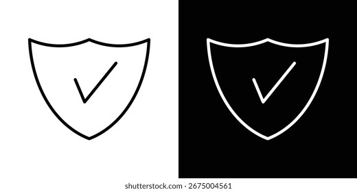 Shield check icons, vector best stroke icon EPS