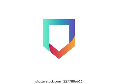 shield check logo design color gradient