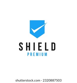 Símbolo del símbolo de la ilustración del vector del diseño del logotipo de la comprobación del escudo