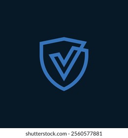 shield with check logo design vector