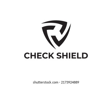 shield check logo. security concept safe and deal sign vector icon illustration.
