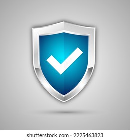 Shield with check mark badge logo