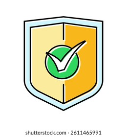 shield check mark color icon vector. shield check mark sign. isolated symbol illustration