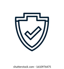 Shield and check mark design of Security system warning protection danger web alert and safe theme Vector illustration