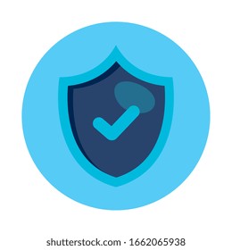 shield with check mark design of Security system warning protection danger web alert and safe theme Vector illustration